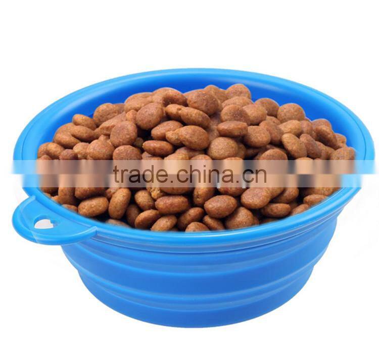 Custom logo travel pet dog bowl collapsible silicone dog bowl on sale