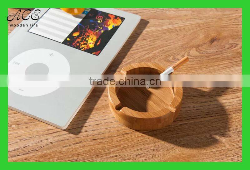 Custom round bamboo ashtray Bamboo ashtray