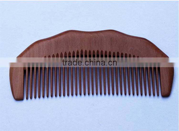 Half Moon Shaped Toothed Healthy Hair Care Peach Wood Comb
