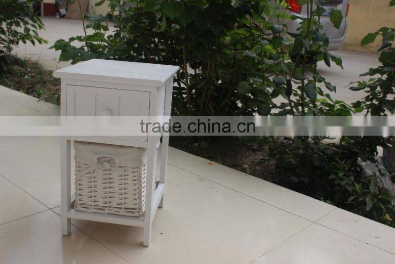 White Wooden Wicker Chest of Drawers ,Wooden Storage Chest