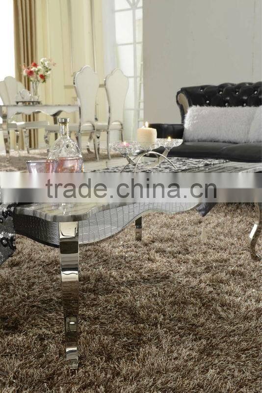marble top stainless steel leg coffee table side table B105