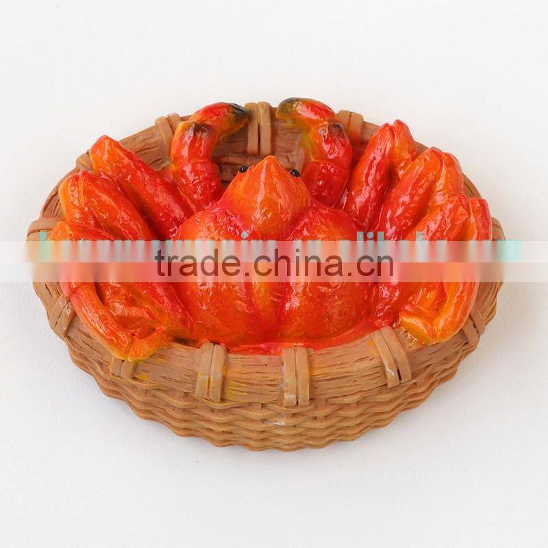 fashionable seafood red crab resin fridge magnet souvenir
