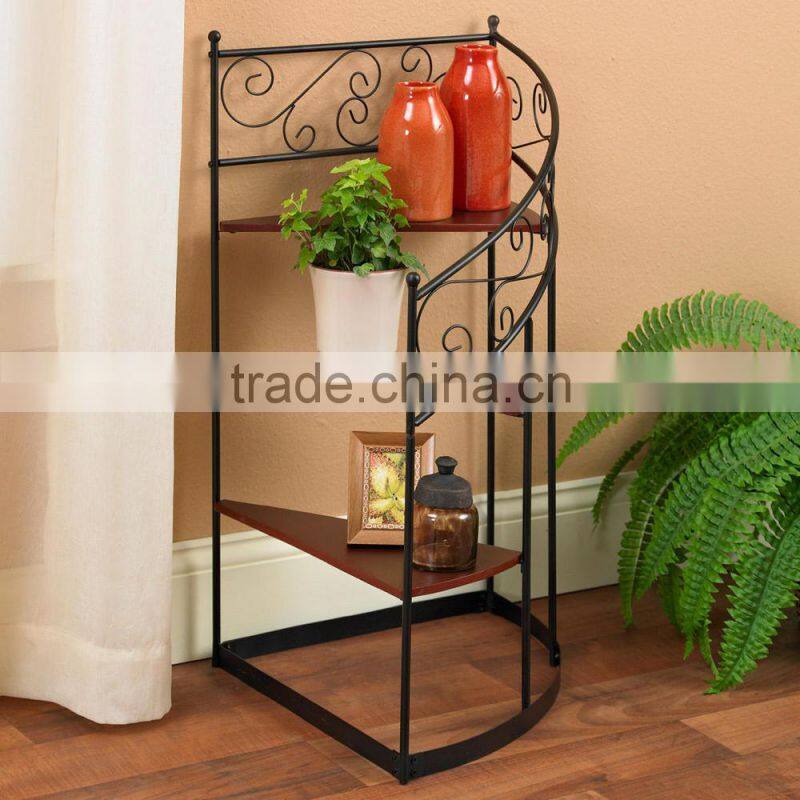New Design 3 steps Metal Winding Staircase wrought iron plant stands