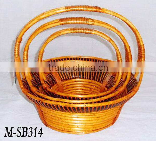 Antique Rectangel willow gift basket & fruit basket for traditional festival