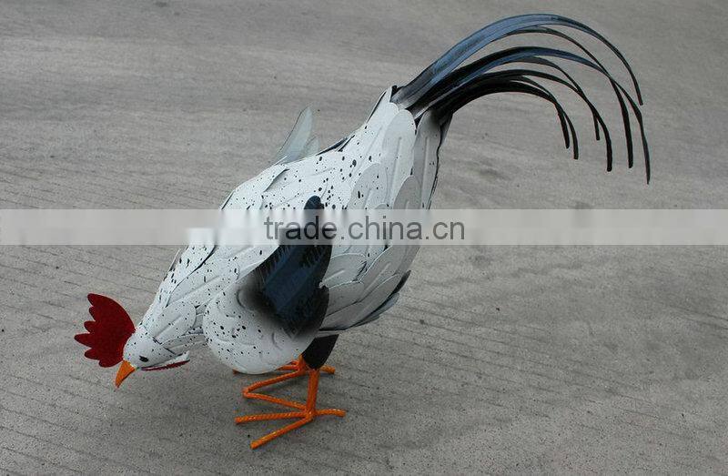 Metal rooster outdoor garden decor