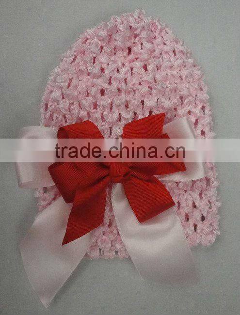 Hair band cap with 2layers butterfly organic cotton beanies for infant and toddle