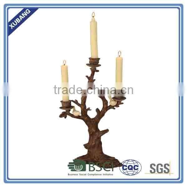 chinese poly resin wholesale Twin bird candle holder