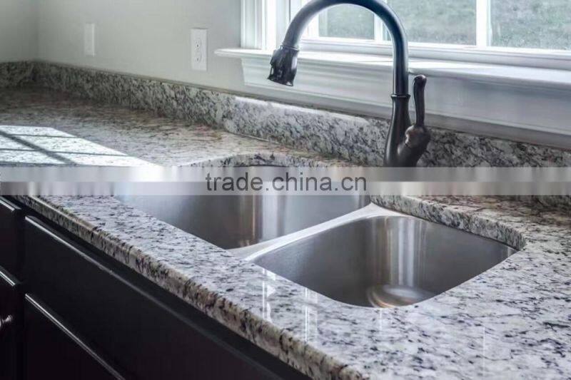 Light Santa Cecilia Granite Kitchen Countertop Design