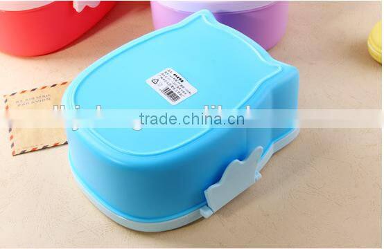 WHOLESALE plastic OWL lunch box with spoon,Cute cartoon owl student food container,OWL Shape Animal Cartoon Plastic Lunch,