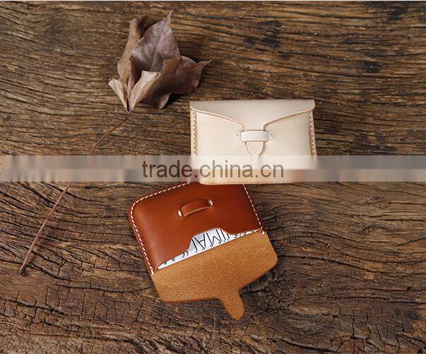 China leather products OEM/ODM accepted handmade leather name card holder leather coin purse