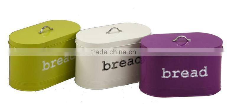 metal bread bin and sugar coffee tea canister