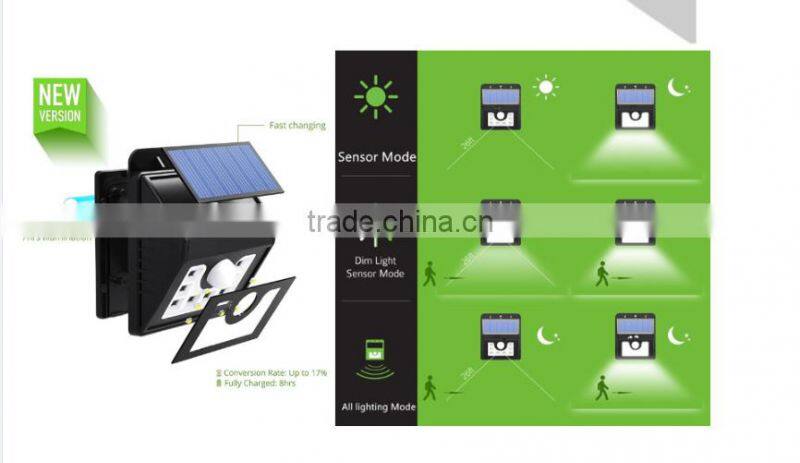 Bright 8LED Solar Power Lights 3Mode Outdoor Solar Motion Light for Path Garden Lighting-4Pack