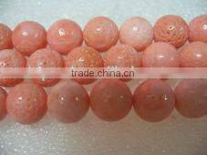 hot wholesale 12mm pink natural round coral loose strand