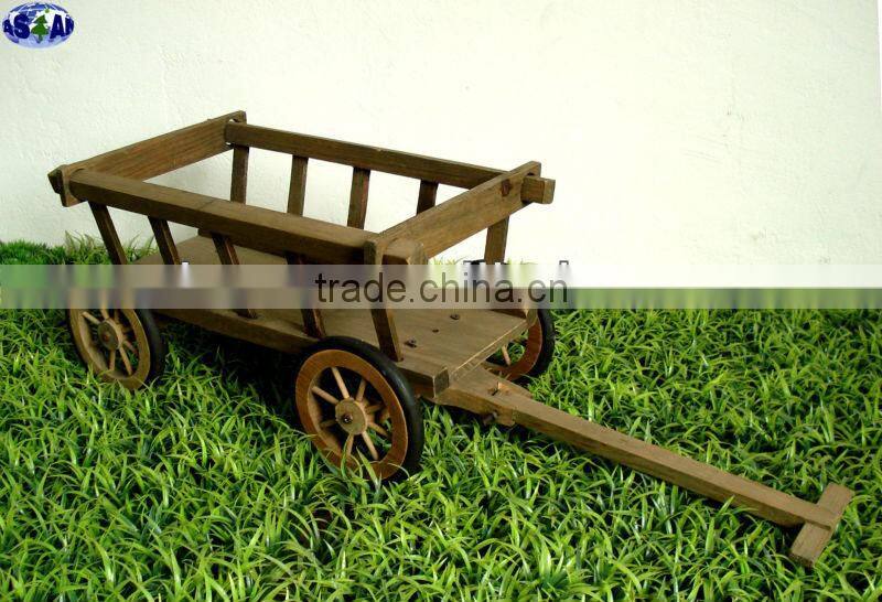 Mini wooden cart for flowers and plants