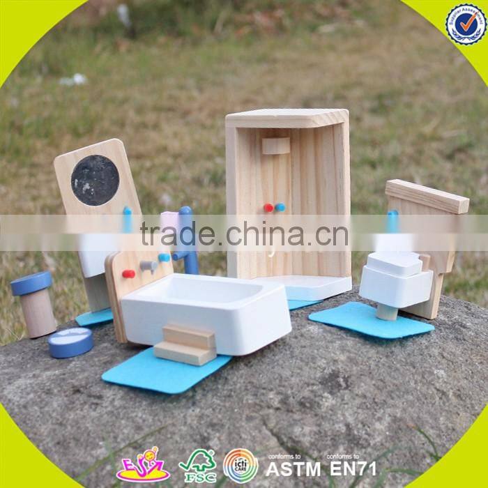 Wholesale cheap baby wooden dollhouse furniture pretend play kids wooden dollhouse furniture W06B054-S