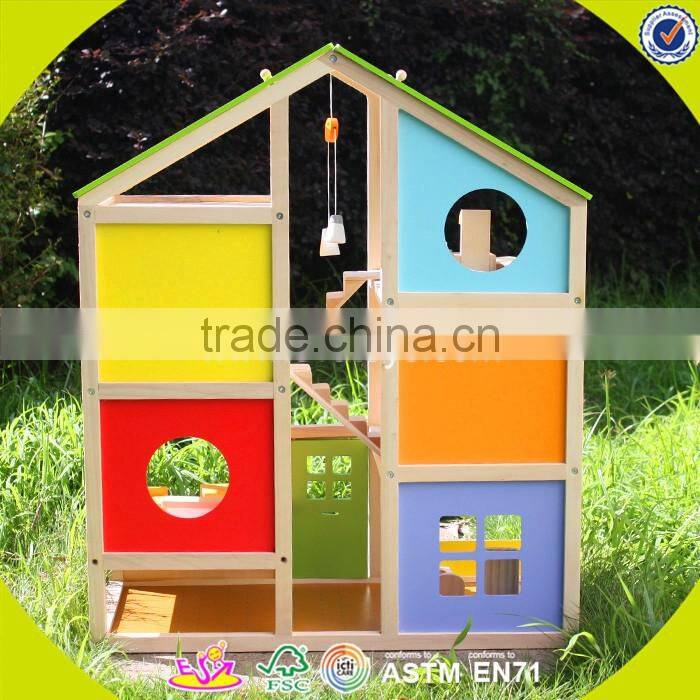 2017 New design wooden big doll house children wooden big doll house unique wooden big doll house W06A158