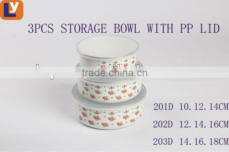 3PCS 5pcs enamel storage bowl mixing bowl salad bowl food container