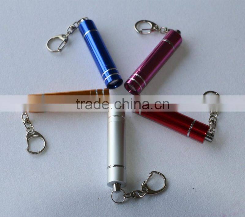 Promotional gift , Mini size retracted LED light torch with key chain