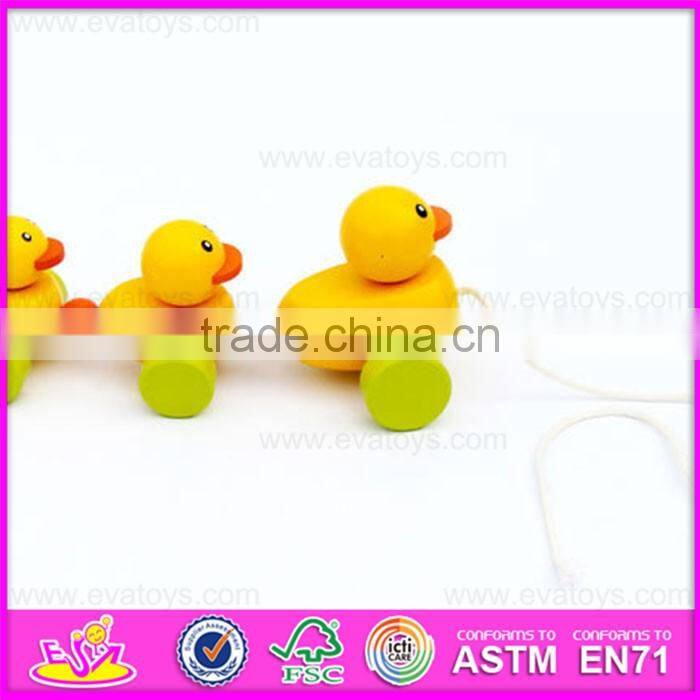 2016 Top sale kids wooden yellow duck toy W05B146