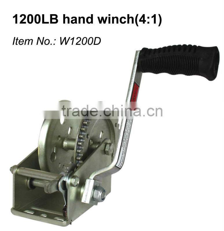 1200lbs hand winch with strap/cable/wire
