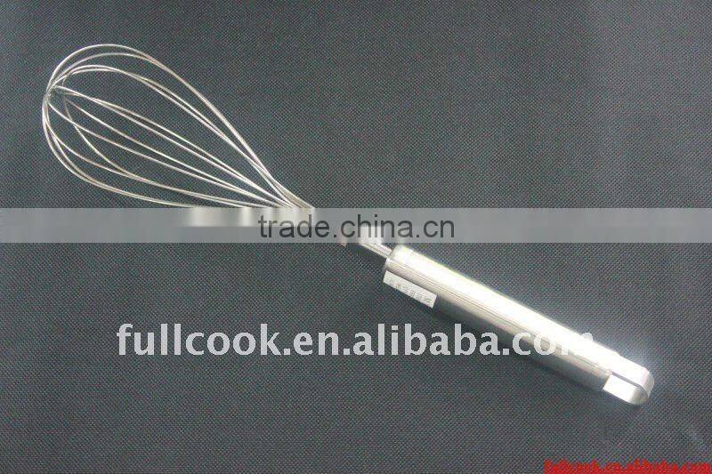 Stainless steel egg beater w/deluxe handle