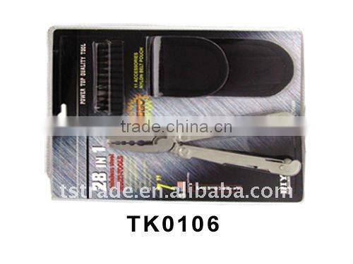 2014 Hardware multi function stainless steel plier hand tools with blister card TK0106