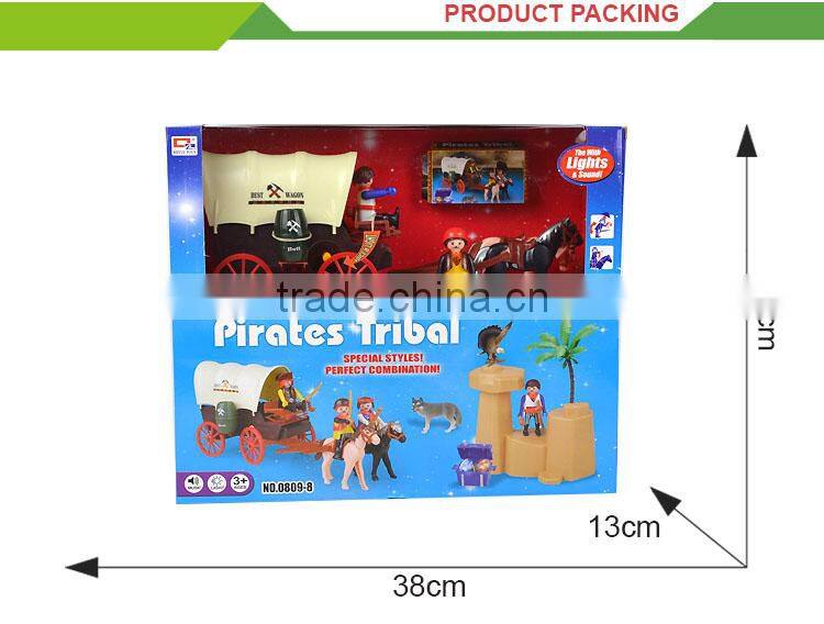 Hot selling kids educational soft play set mini pirate ship toy