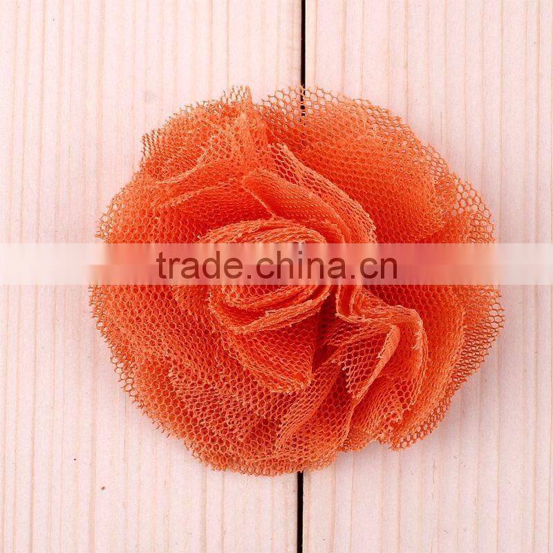 handmade mesh flower clip for kids hair accessories