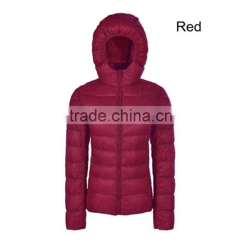 colorful Hoodie down jacket/women puffer jacket/light weight compact jacket