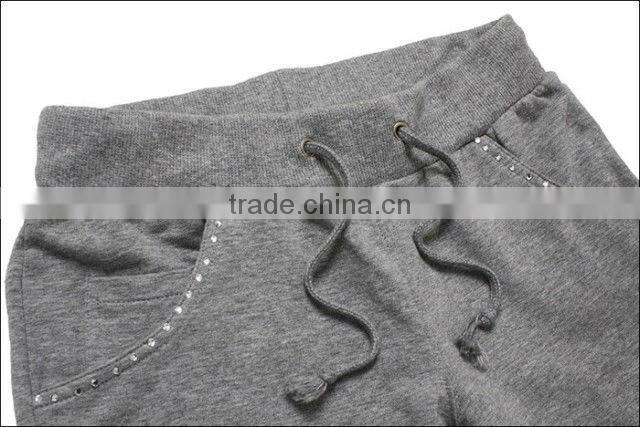 Classic lady's casual sweat pants / trousers with Rhinestone