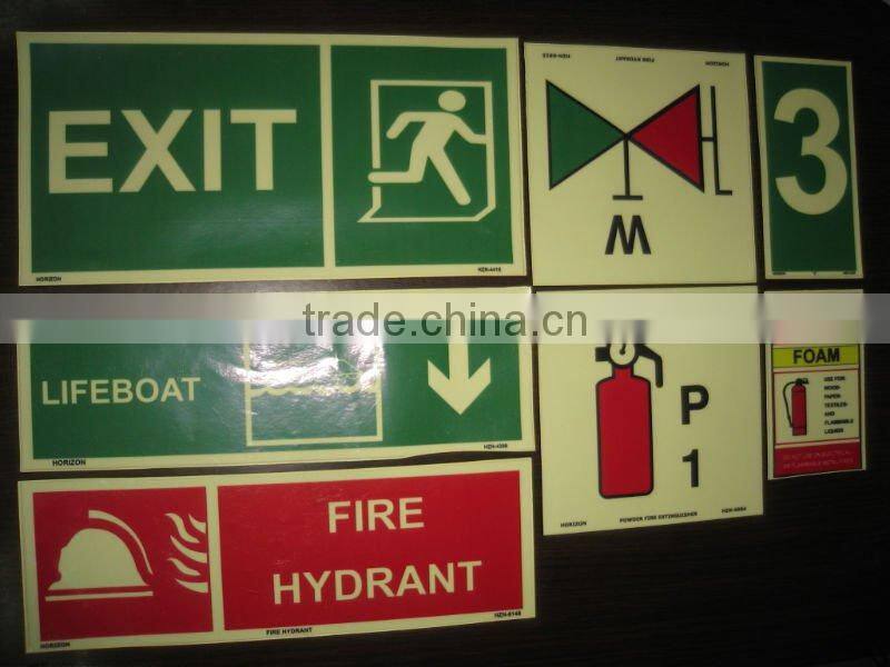 Photoluminescent film for exit sign, safety sign