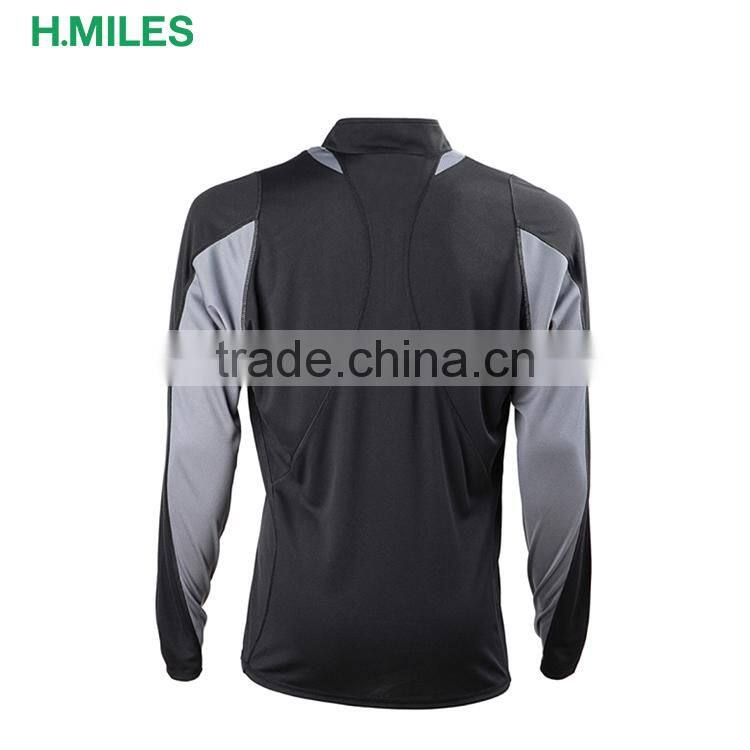 Black half-zipper in the front long sleeve t shirt men's