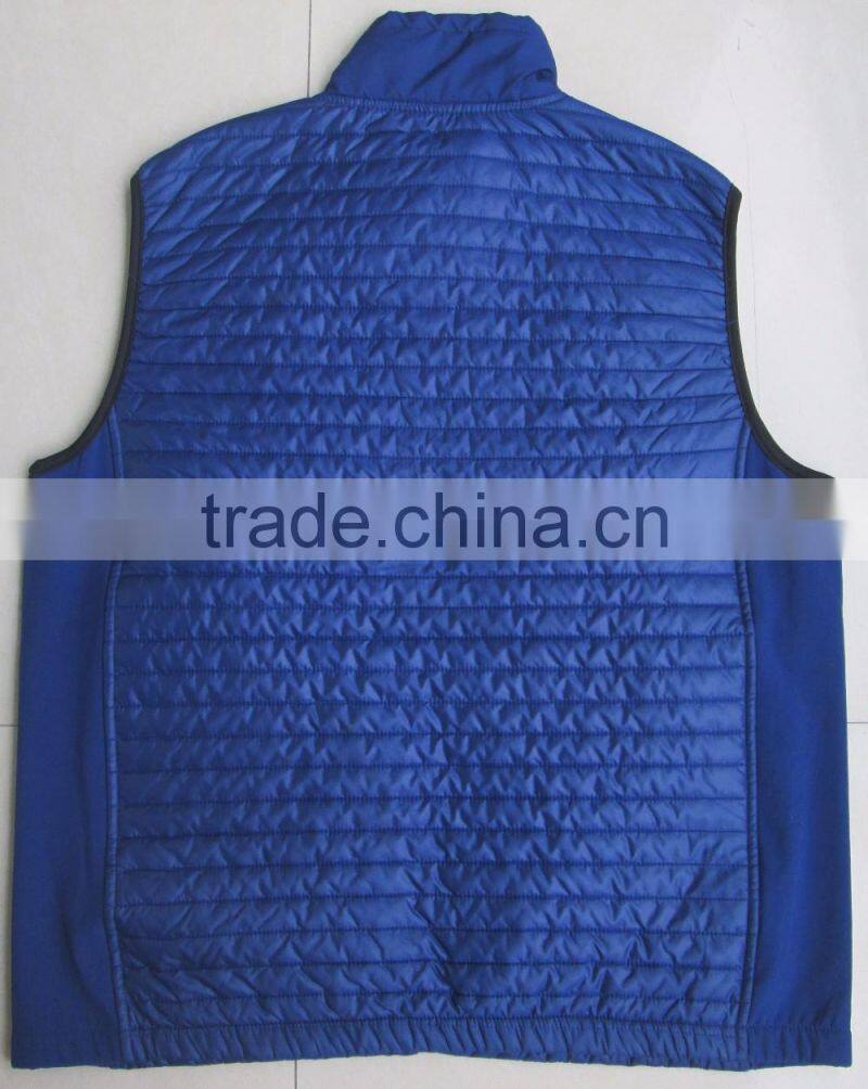 Softshell Nylon Quilted Vest, Men nylon winter thick outwear padding vest/waistcoat