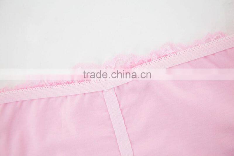 Pink 95% Cotton 5% Spandex with Lace Sexy Fancy Woman Underwear