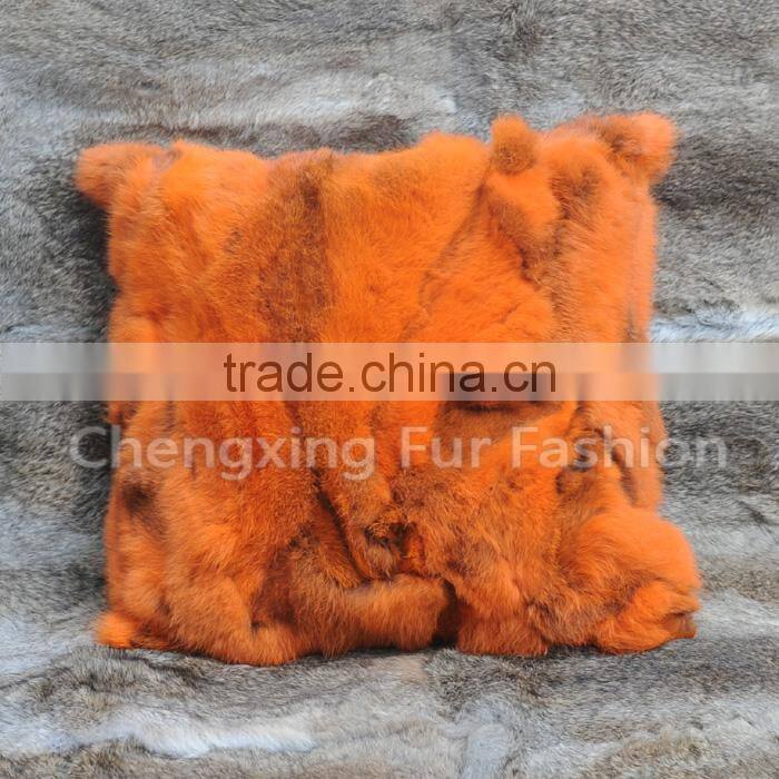 CX-D-17 40x40cm Europe Fashion Patchwork Rabbit Fur Cushions Home Decor Pillow