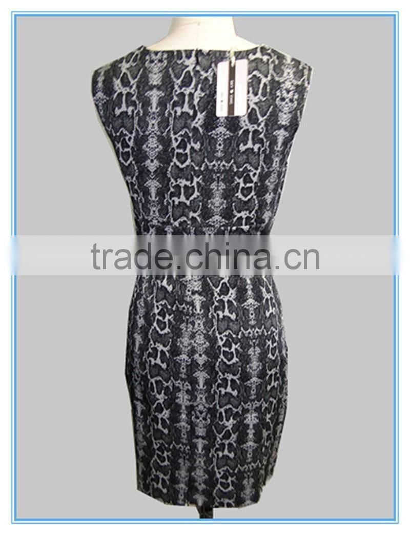 Ladies Fashion Cotton Spandex Frocks Casual Dresses With Belt