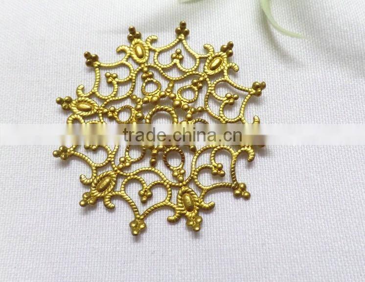 hollow brass flower jewelry hair DIY accessories