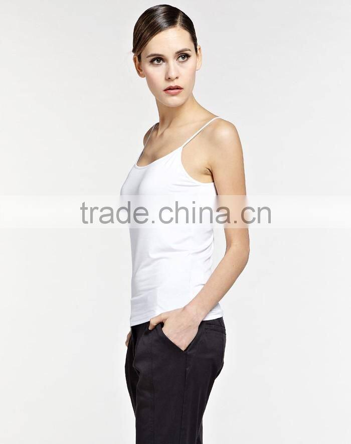 Classic sexy plain white stringer vest