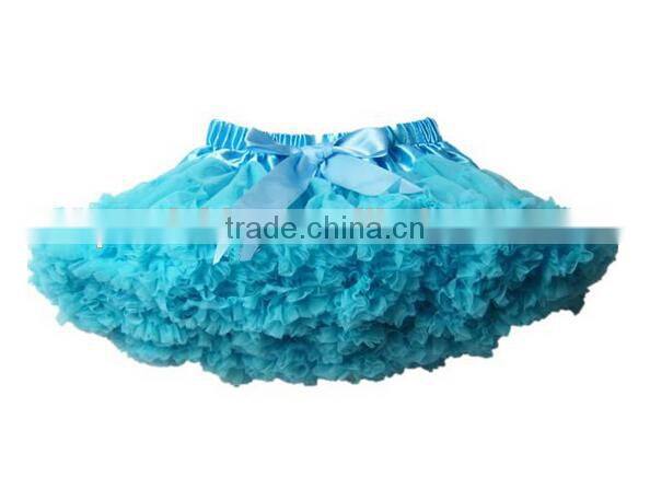 Pure Colors Fluffy Puffy Tutu Skirt Chiffon Bowknot Soft Baby Girl Mini Dress