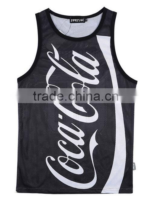 Custom Sublimation Polyester 3D Printing Promotion Sport Men Tank Top