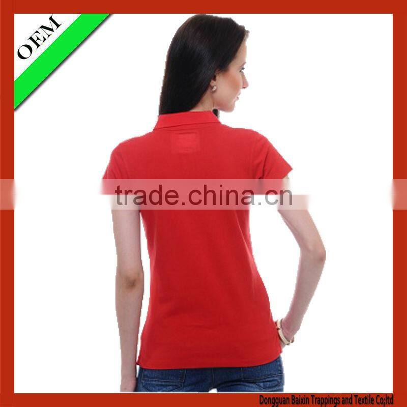 Women's simple red polo shirt,provided by china supplier