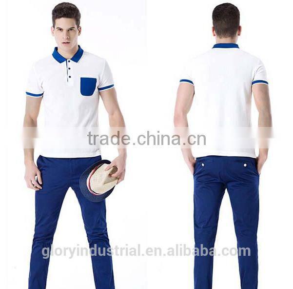 summer fashion men's two color polo shirt design with combination