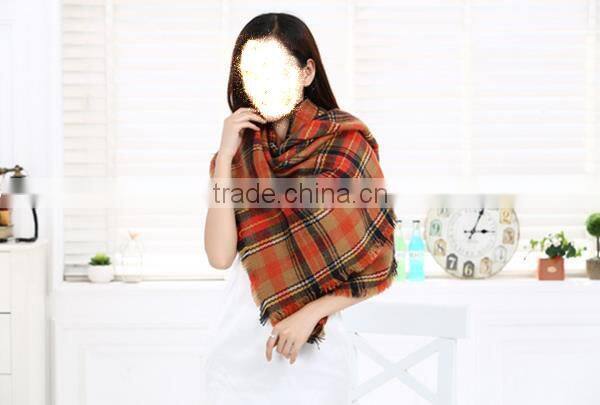 Classic plaid pattern high quality 30 choice 140*140 acrylic new European style square blanket scarf