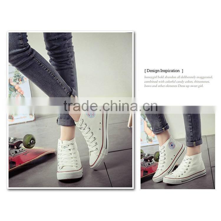 China High Ankle Durable Women Canvas Shoes