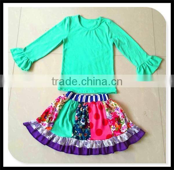 Easter festival spring girl ruffle set baby girl easter rabbit printed and pink arrow style fashion boutique girl dress clothing