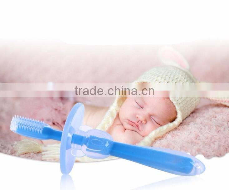 silicone baby teether safety infant toothbrush training toothbrush