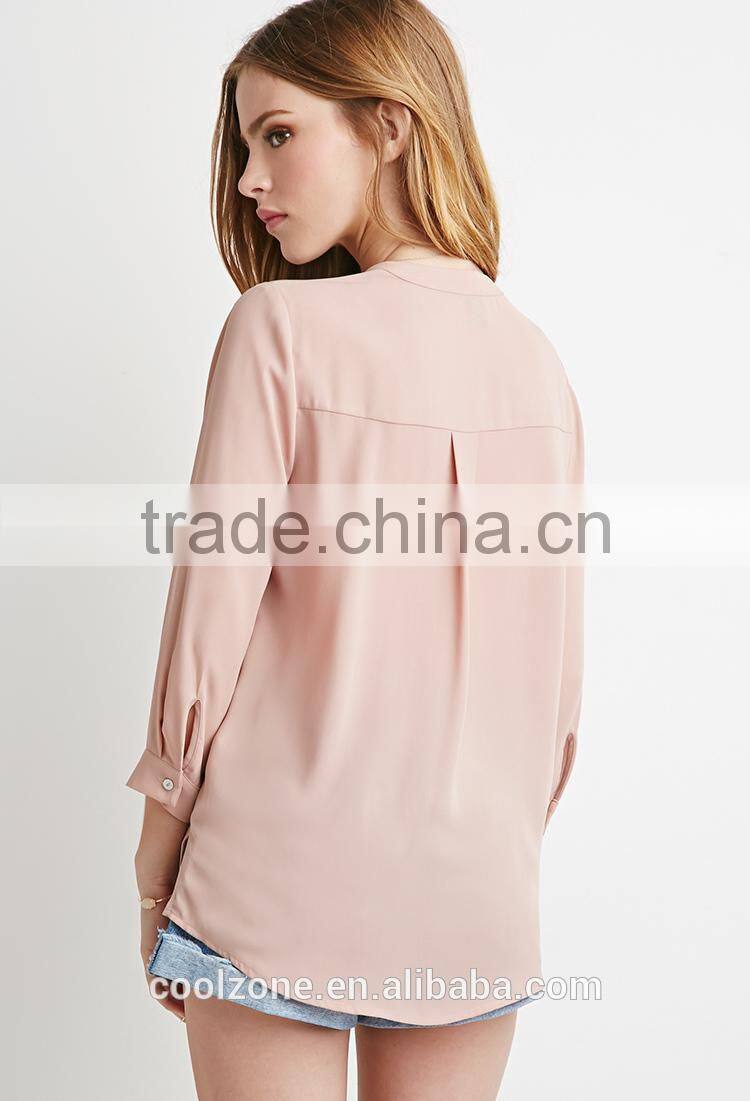 3/4 Sleeves unlined semi-sheer cotton sarees blouse designs for fashion woman blouses