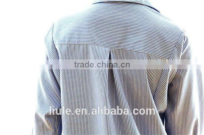 New design stripe ladies long sleeve blouses high quality striped shirt