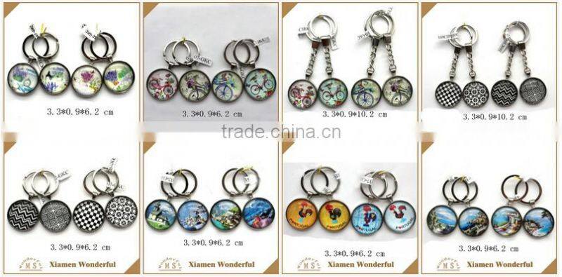 top quality tourist souvenir custom glass keychain for promotion