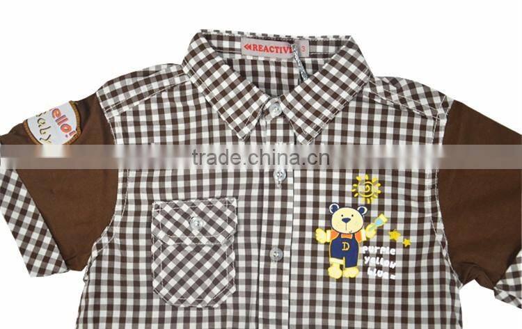 cotton cartoon checked children blouse